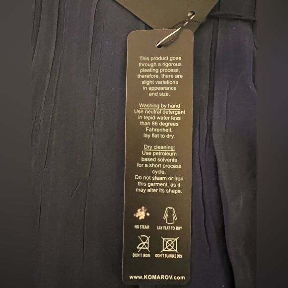 KOMAROV Midnight Lagenlook Bead Trim V-Neck Tiered Chiffon NWT Fit & Flare XL - Picture 7 of 11